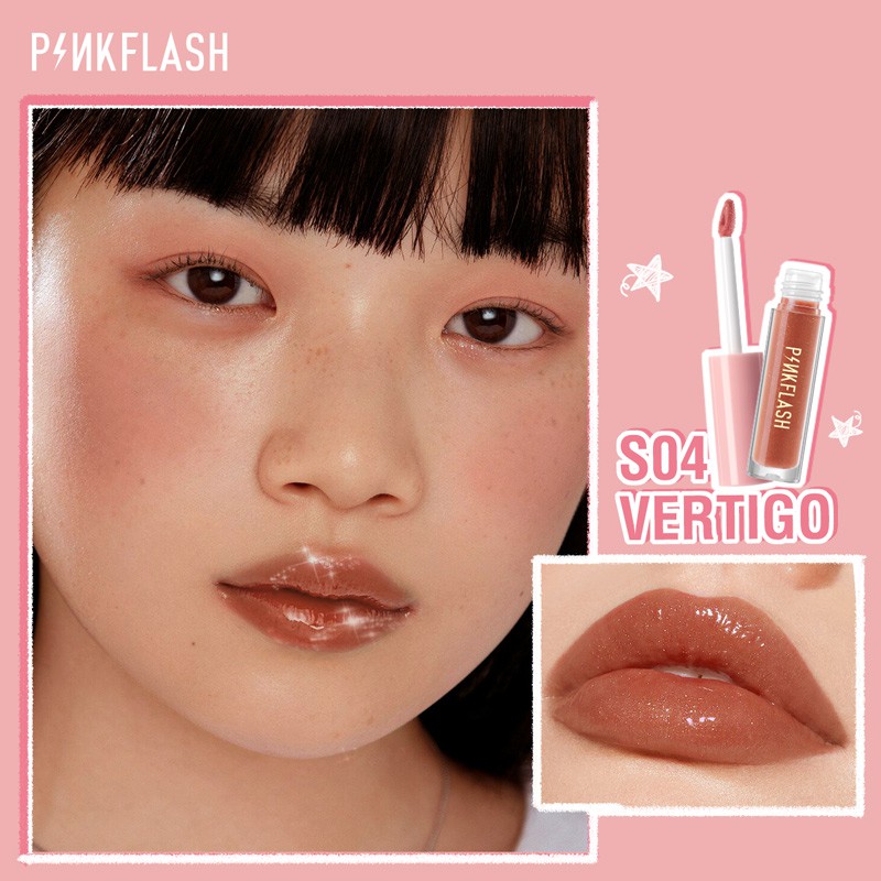 Set 3 Thỏi Son Bóng PINKFLASH Ánh Nhũ Dưỡng Ẩm Môi Lâu Trôi C01 + S03 + S04 Chống Tia UVA/UVB | BigBuy360 - bigbuy360.vn