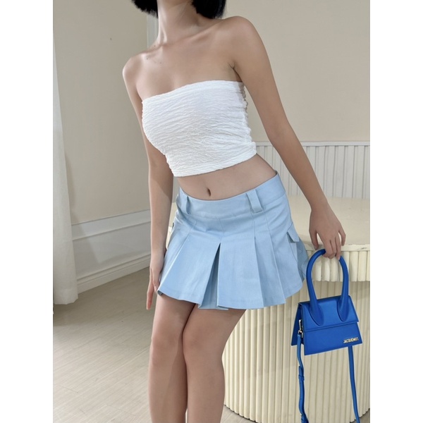 Beachclub-chân váy xếp ly lưng thấp