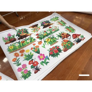 tranh decal mầm non- hoa trang trí 2