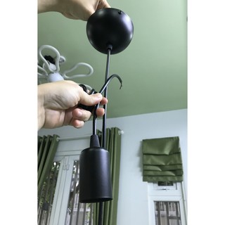 Bộ dây đui đèn thả 1 mét đen đui E27