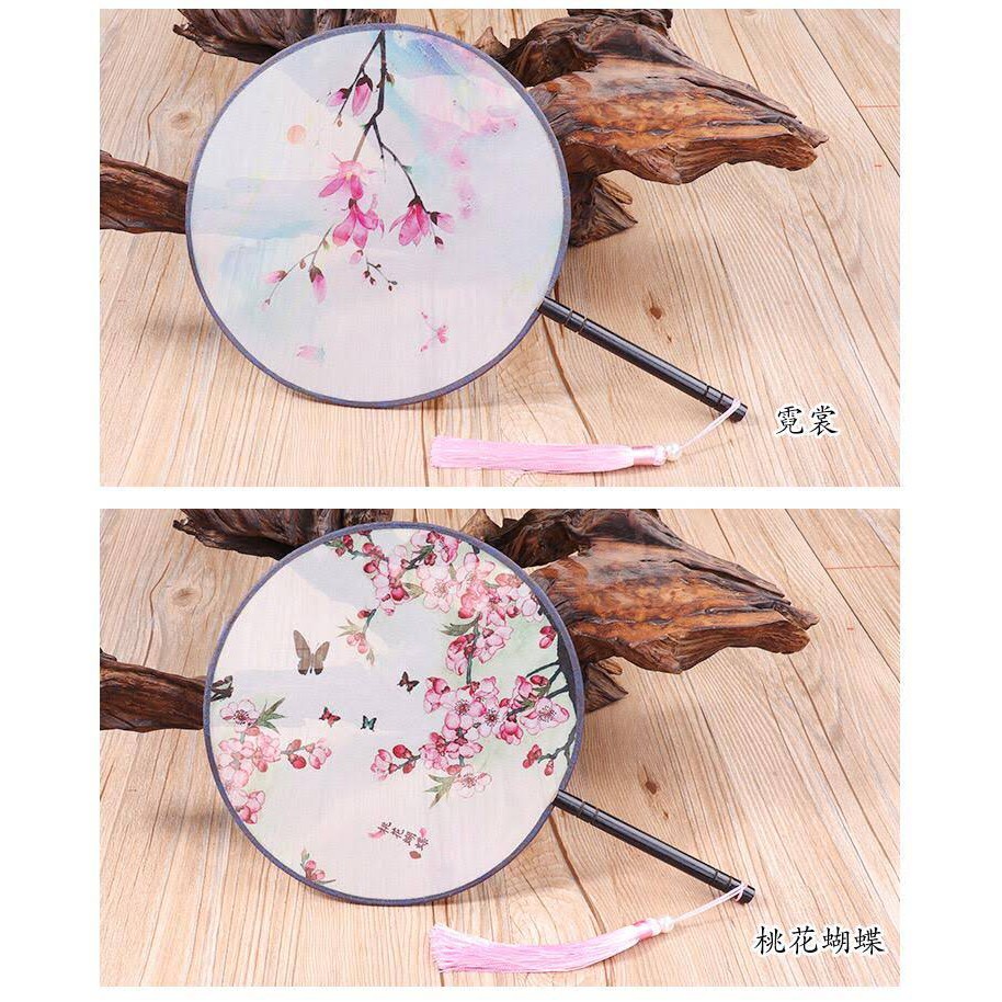 Quạt trong suốt mẫu hoa bỉ ngạn in hai mặt(có sẵn)