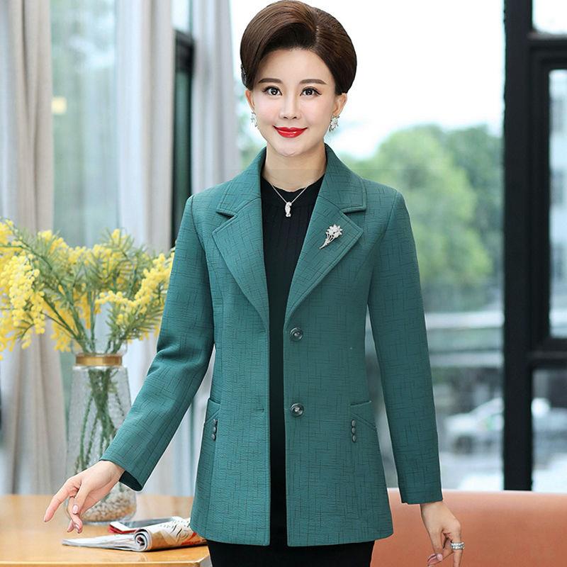 Áo Khoác Cổ Vest Thời Trang Xuân Thu Mới 2022 Cho Nữ Trung Niên 40-50 Tuổi