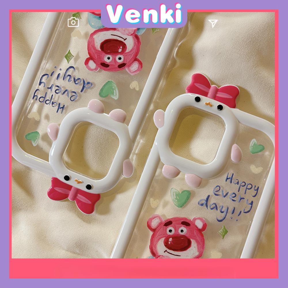 Ốp điện thoại silicon mềm túi khí hình gấu dâu thích hợp cho iPhone 11 Pro Max 13 Pro Max 12 Pro Max 7Plus xr XS Max