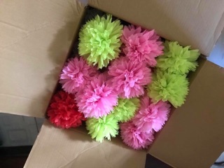 Giấy lụa làm hoa pompom