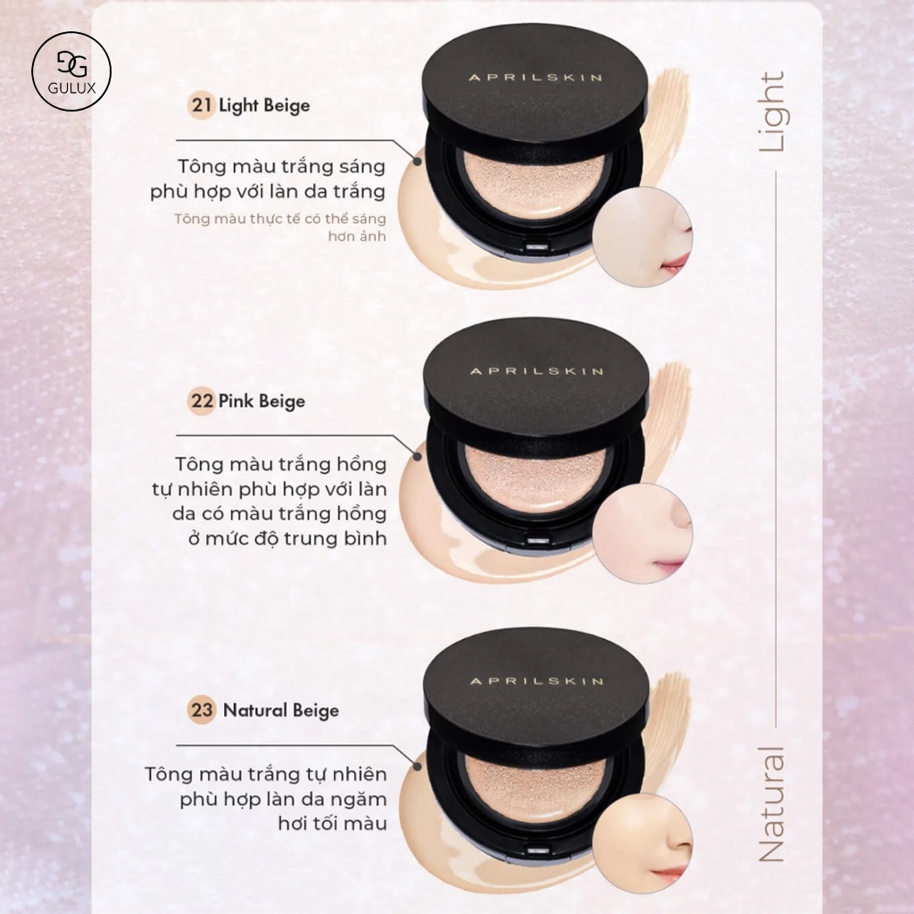 Phấn Nước kiềm dầu April Skin Black Magic Snow Cushion Galaxy Edition Hàn Quốc 15g