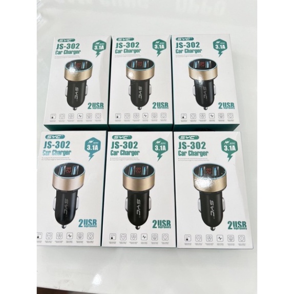 Tẩu sạc xe hơi SYC JS 302 12-24V với 2 cổng USB 3.1A màn hình LCD MSP 021