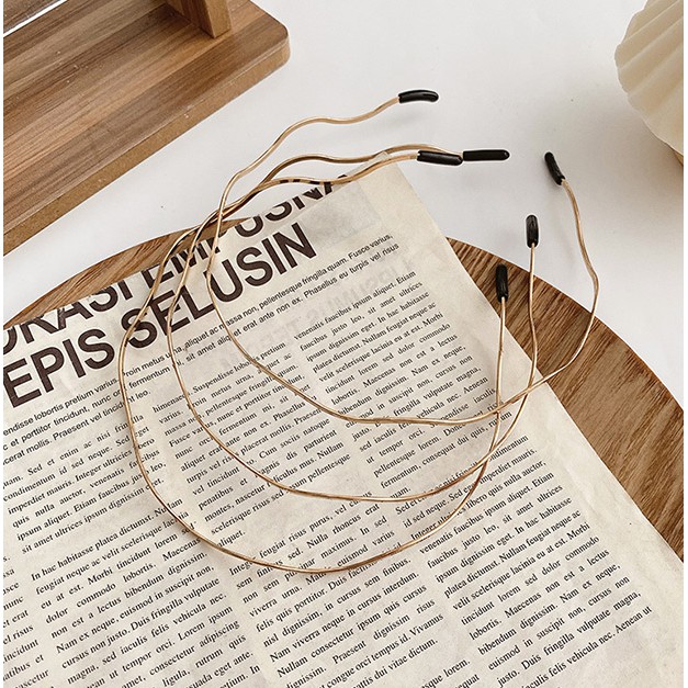 Băng đô bằng kim loại dạng gợn sóng thiết kế đơn giản ngọt ngào phong cách Hàn Quốc cho nữ