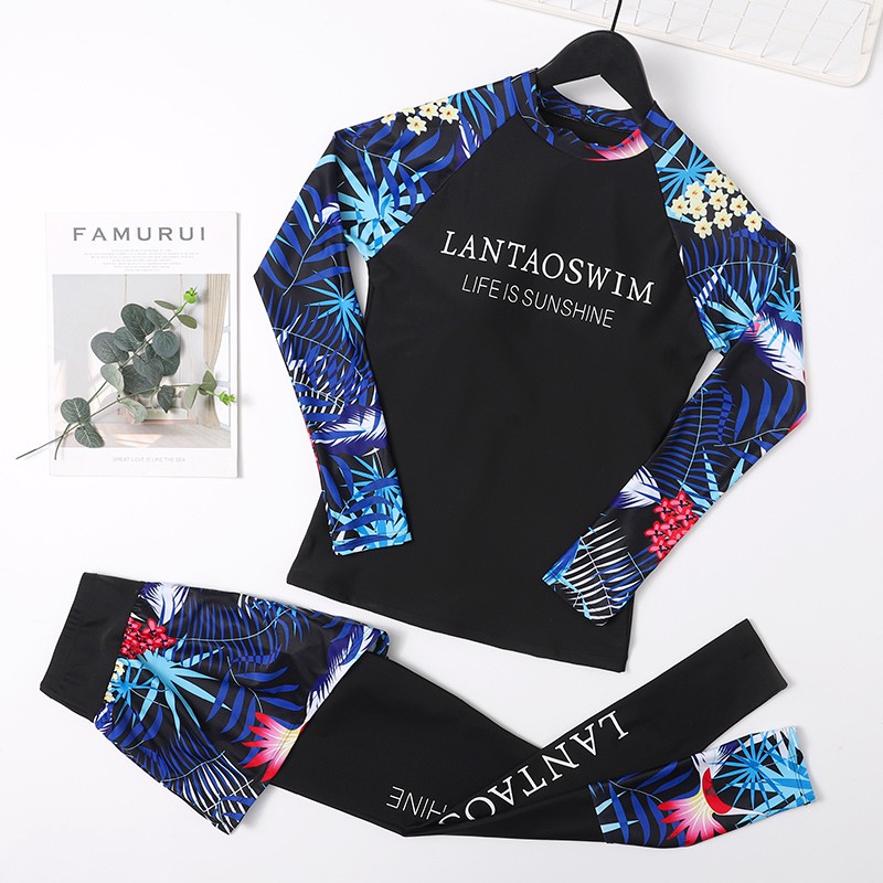 Đồ bơi nữ tay dài quần dài liền quần đùi 03