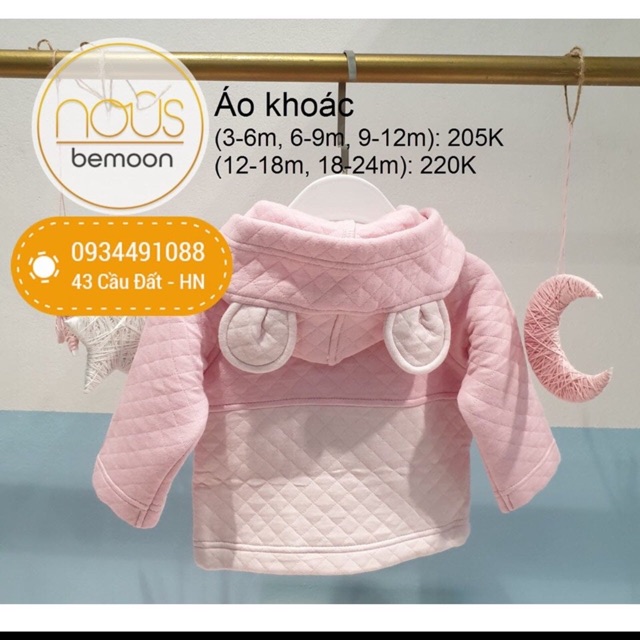 Áo n.o.u.s tai thỏ hồng áo khoác