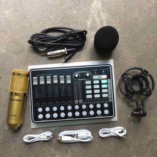Com bộ mích hát karaoke bm900 và sound Cardh9