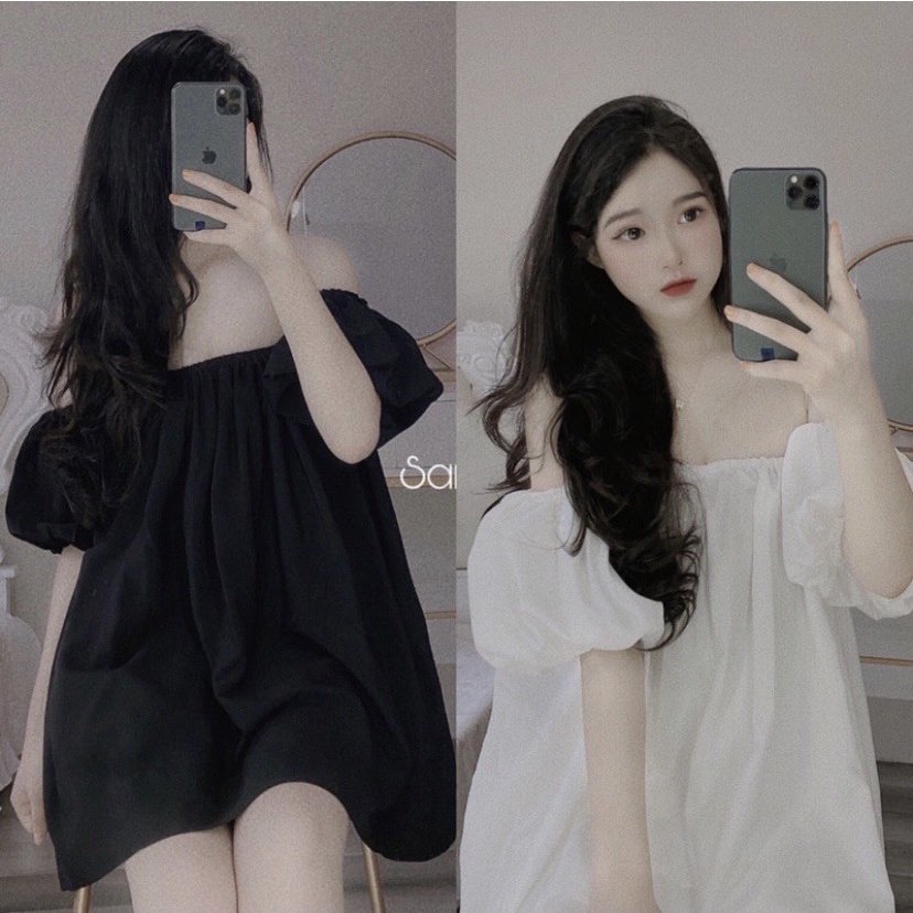 Áo trễ vai, áo kiểu nữ tay phồng bo ngực sexy cho nữ