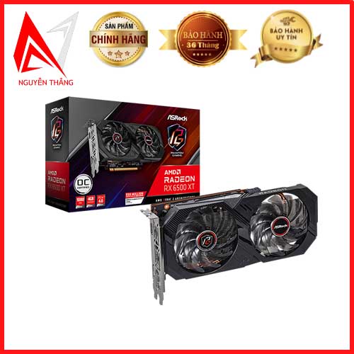 Vga card màn hình ASROCK RADEON RX 6500 XT PHANTOM GAMING D 4GB OC new chính hãng