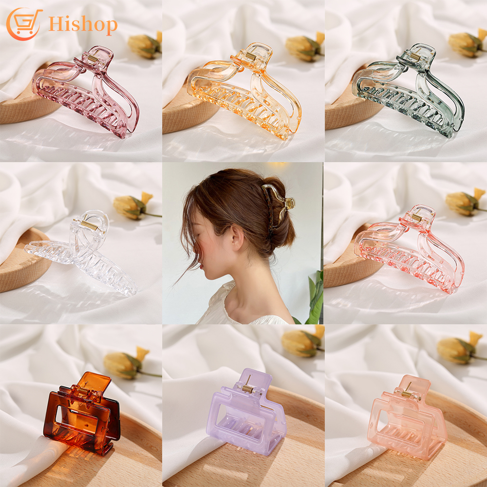 Kẹp Tóc Nhựa Màu Trong Suốt Phong Cách Hàn Quốc