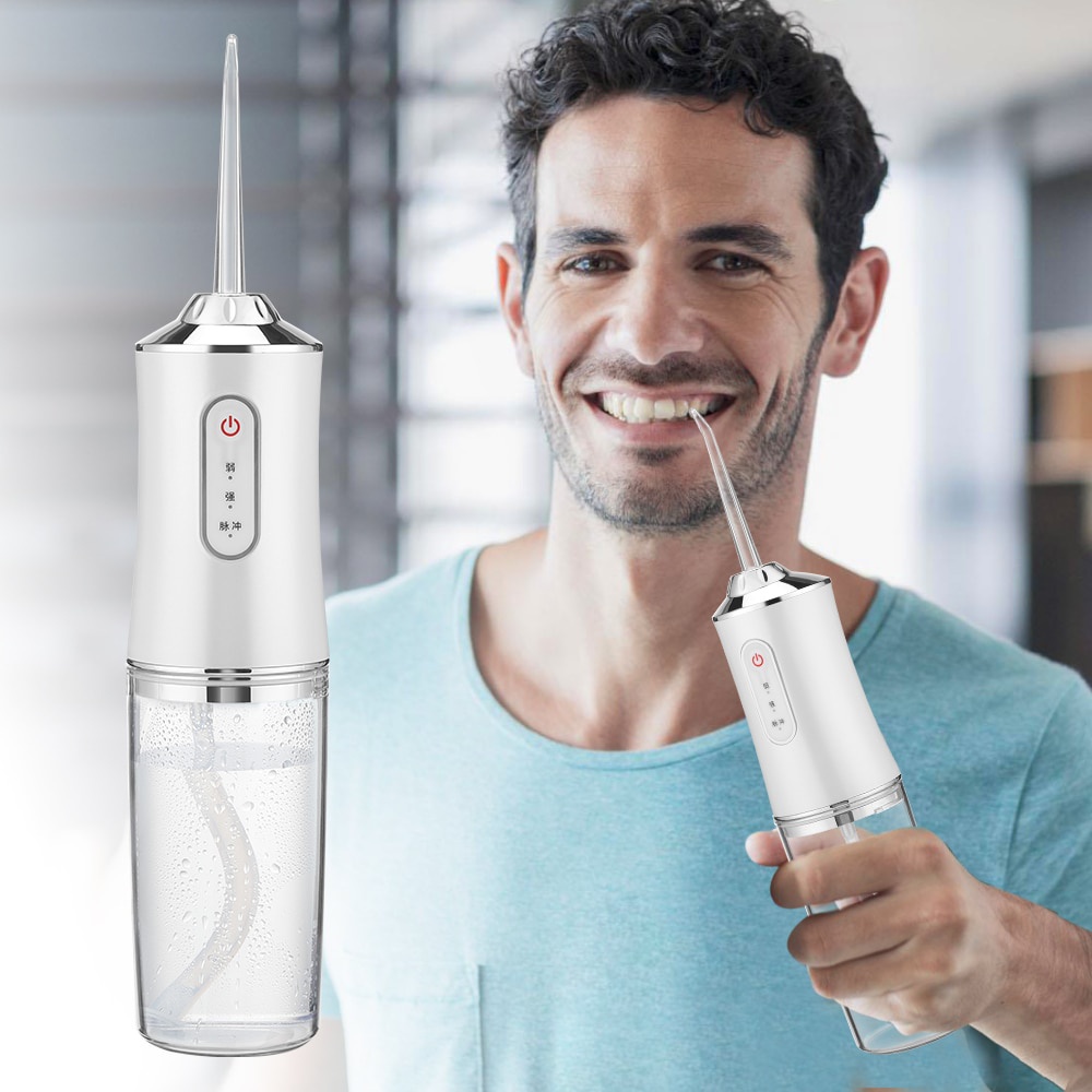 Máy tăm nước cầm tay mini sạc pin, Tăm nước Oral Irrigator công nghệ Châu Âu giúp vệ sinh răng miệng cực sạch, nhanh