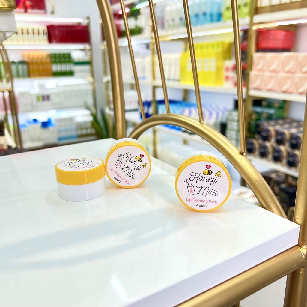 (CÓ BILL) Mặt Nạ Ngủ Cấp Ẩm Môi APIEU Honey Milk Lip Sleeping Pack 6,7g