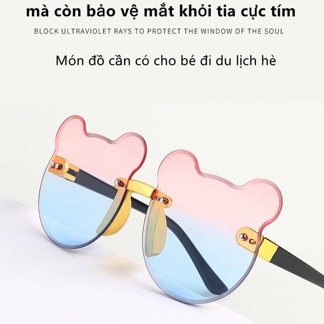 FREESHIP】kính mát cho bé-gọng hình tai gấu thiết kế xinh xắn dành-Kính râm chống tia UV bảo vệ mắt -cho trai và gái