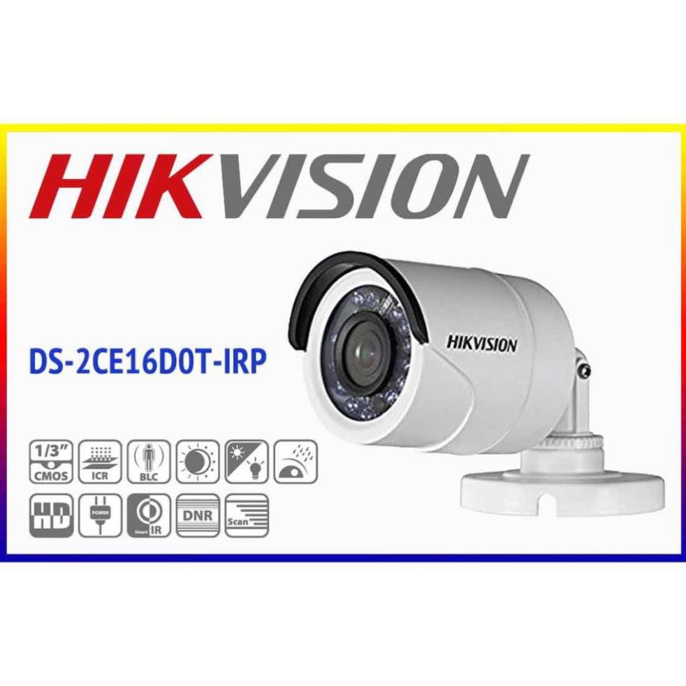 Trọn Bộ 4 Camera Quan Sát Hikvision 2.0 megapixel Full HD 1080P kèm HDD 500G và 60 mét dây liền nguồn đúc sẵn 2 đầu