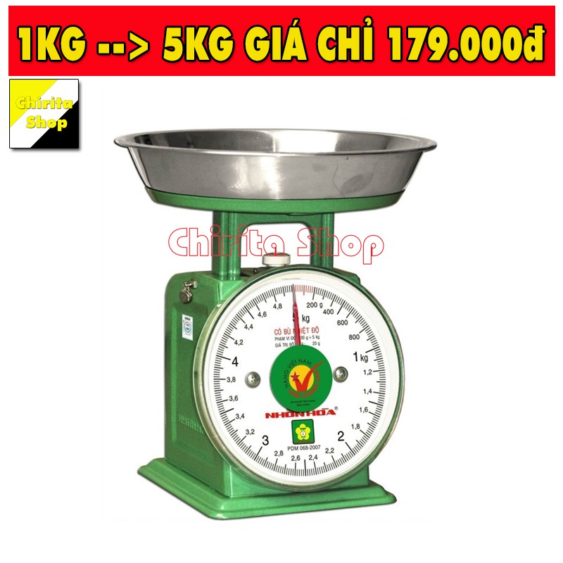 Cân Đồng Hồ NHƠN HÒA 5kg - Hàng Chính Hãng NHƠN HÒA - Chirita Shop ( Bên shop có cân từ 1kg đến 5kg )