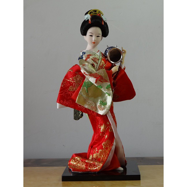 Búp Bê Geisha Mặc Kimono Lụa Kiểu Nhật Bản Dễ Thương Dùng Trang Trí