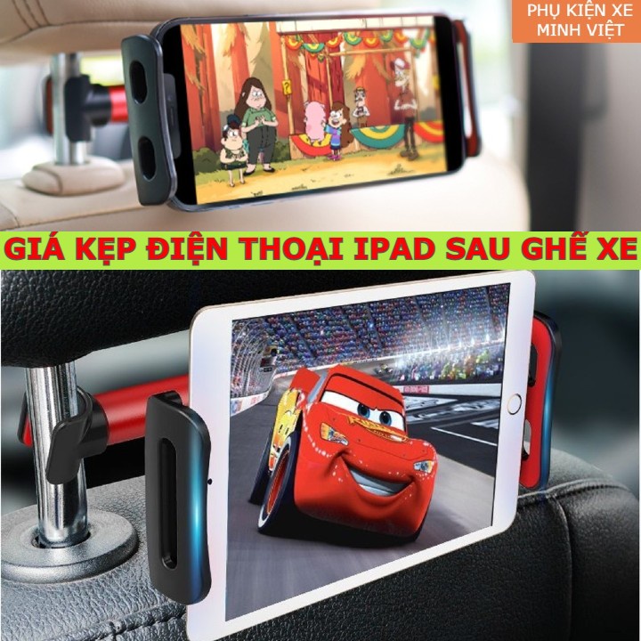 Giá kẹp điện thoại ô tô - Giá đỡ Ipad mini sau ghế ô tô điều chỉnh xoay 360 độ