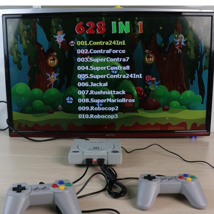 Máy Chơi Game 4 Nút HDMI 628 trò nes+20 trò ps1