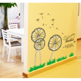 Decal trang trí hoa bồ công anh tròn