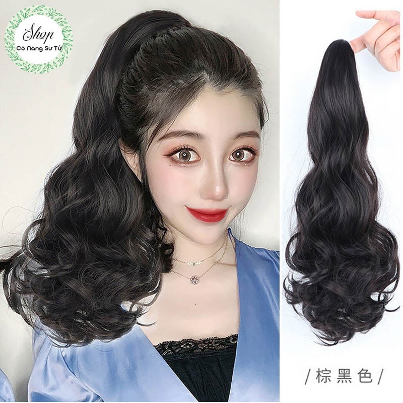 Đuôi tóc giả nữ xoăn sóng dài – Kẹp ngoạm ôm tóc tự nhiên, trẻ trung, giữ nếp tốt - Cô nàng sư tử