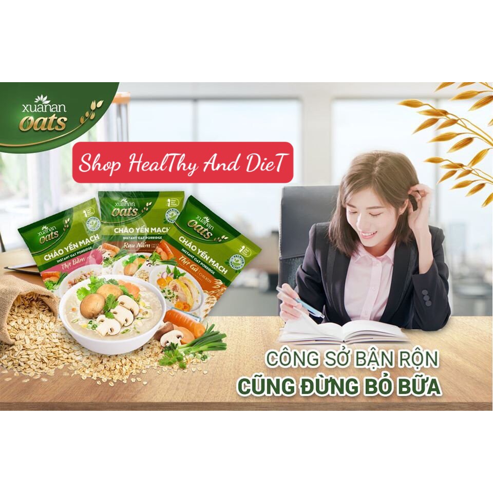 Cháo Yến Mạch Xuân An Các Loại 40gr - Mua 6 Gói Tặng 1 Ly Sứ