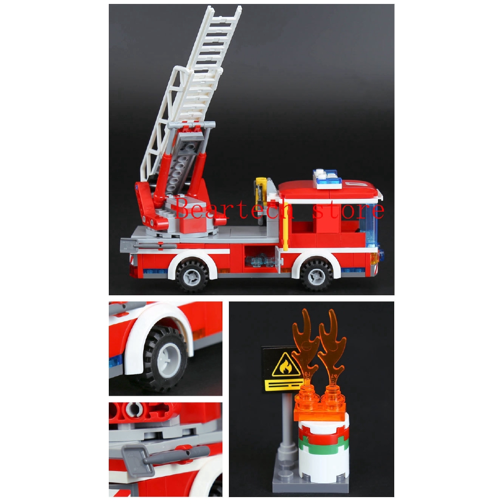 10828  BELA City Fire FIRE LADDER TRUCK Compatible Lego 60107 Building Blocks Bricks Toys DIY Education