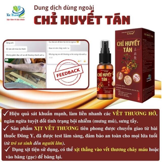Dung Dịch Xịt Vết Thương Chỉ Huyết Tán