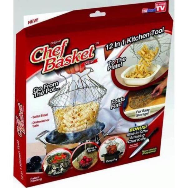 Rổ nhúng luộc, chiên và vớt đồ ăn CHEF BASKET tiện dụng