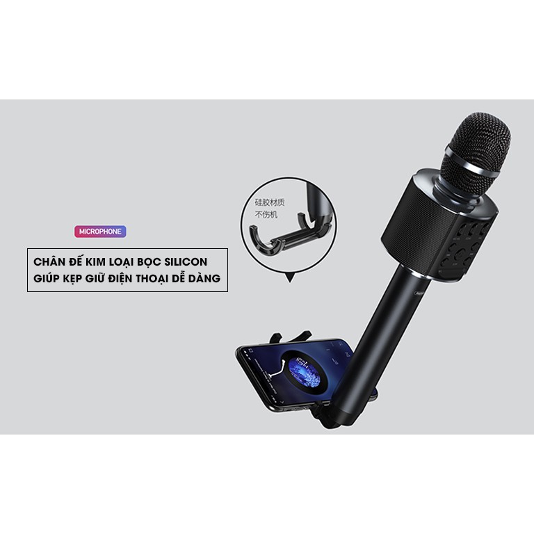 Micro Karaoke Bluetooth Remax K05 tích hợp giá đỡ điện thoại