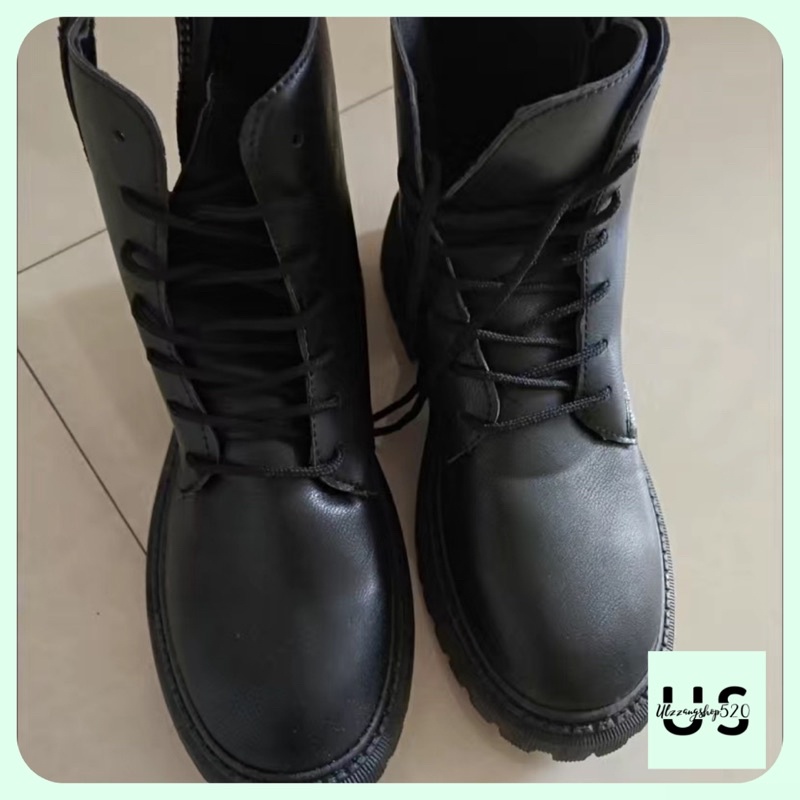 Boot đen buộc dây kéo khoá Ulzzangshop520