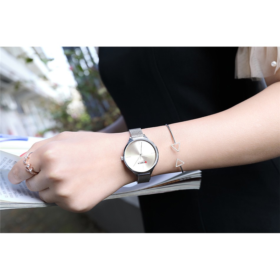 Đồng Hồ Quartz CURREN Dây Da Chống Thấm Nước Bằng Thép Không Gỉ Sang Trọng