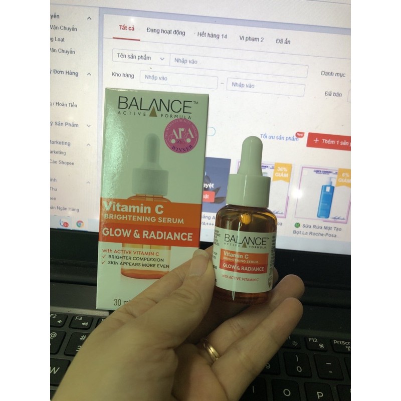 Serum Trắng Da, Mờ Thâm Balance Active Formula Vitamin C Brightening 30ml