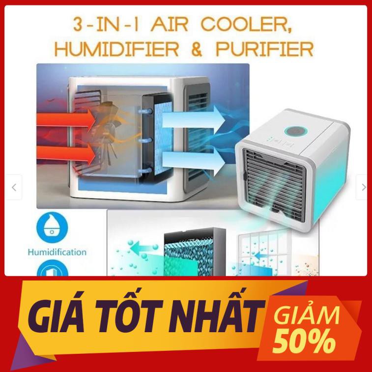 Quạt điều hòa mini có khay để nước và đá - Quạt hơi nước di động để bàn làm việc làm mát tạo ẩm không khí | BigBuy360 - bigbuy360.vn