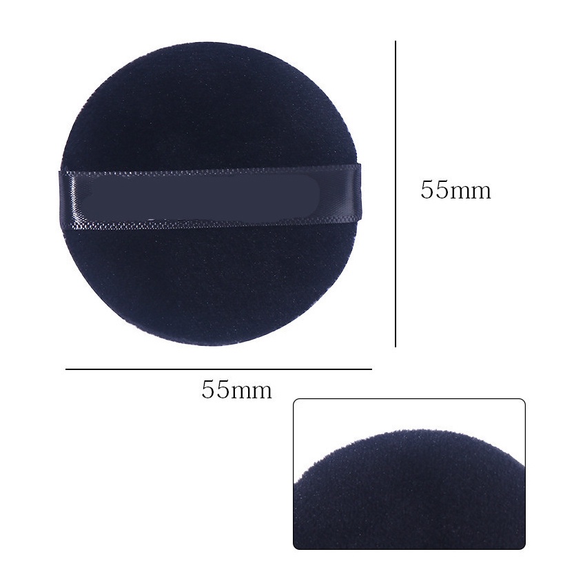 Mút trang điểm hình tròn màu đen cỡ 5.5cm tiện dụng