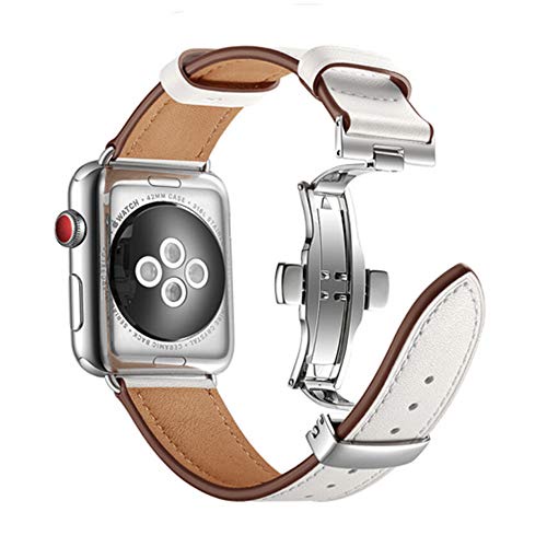 Dây Đeo Da Thay Thế Có Khóa 45mm 44mm 42mm 40mm Cho Đồng Hồ Thông Minh Iwatch series 7 45mm 44mm