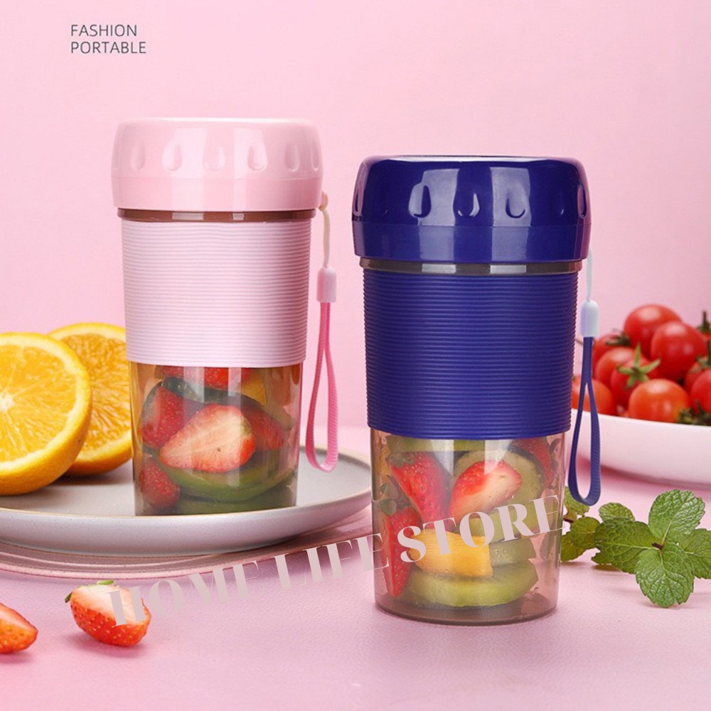 Máy Xay Sinh Tố Mini Cầm Tay, Cốc Xay Sinh Tố Portable Juicer 300ML Tiện Lợi