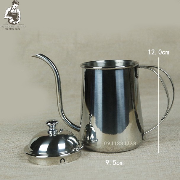 Ấm Cổ Ngỗng Quai Kép Pha Cà Phê inox 304 – Ấm Pha Cà Phê V6 650ml