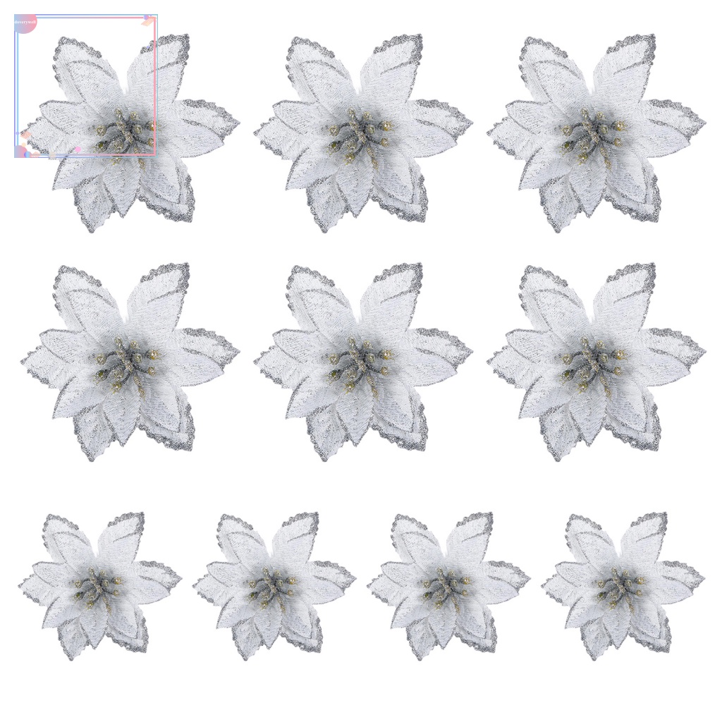 Bộ 10 Bông Hoa Giả Màu Sắc Tươi Sáng Dùng Trang Trí