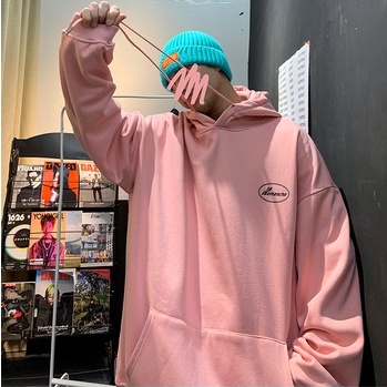 Áo hoodie tay dài dáng rộng kiểu Hàn Quốc phong cách xuân thu năng động dành cho nam 2021