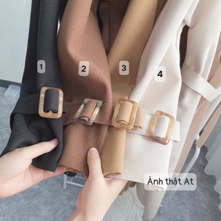 ÁO MANGTO DÁNG DÀI CHẤT DẠ LEN KÈM ĐAI