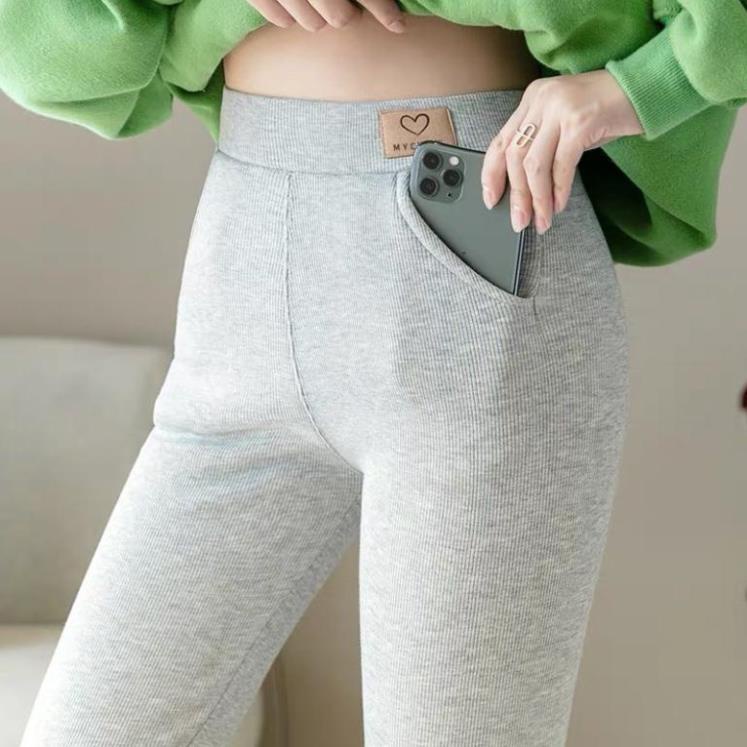 Quần legging lót lông 💥Hàng Cao Cấp💥 Quần legging cạp cao, mềm mại giữ nhiệt tốt siêu ấm L002