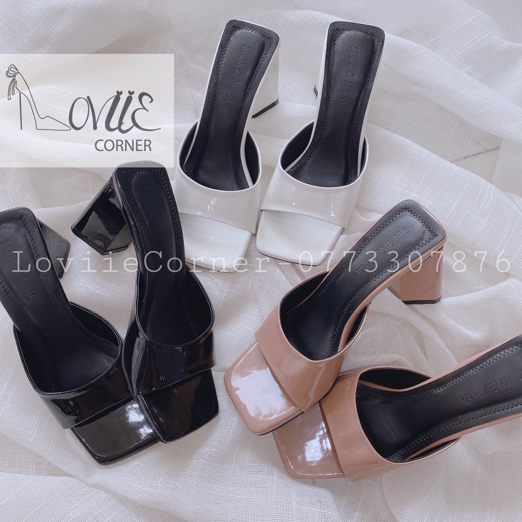 DÉP CAO GÓT LOVIIE CORNER THỜI TRANG - GUỐC NỮ TỨ GIÁC QUAI NGANG BẦU ĐẾ VUÔNG D211159