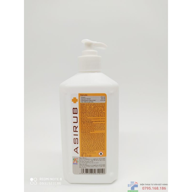 Nước rửa tay Asirub chai 500ml-Hàng chính hãng công ty