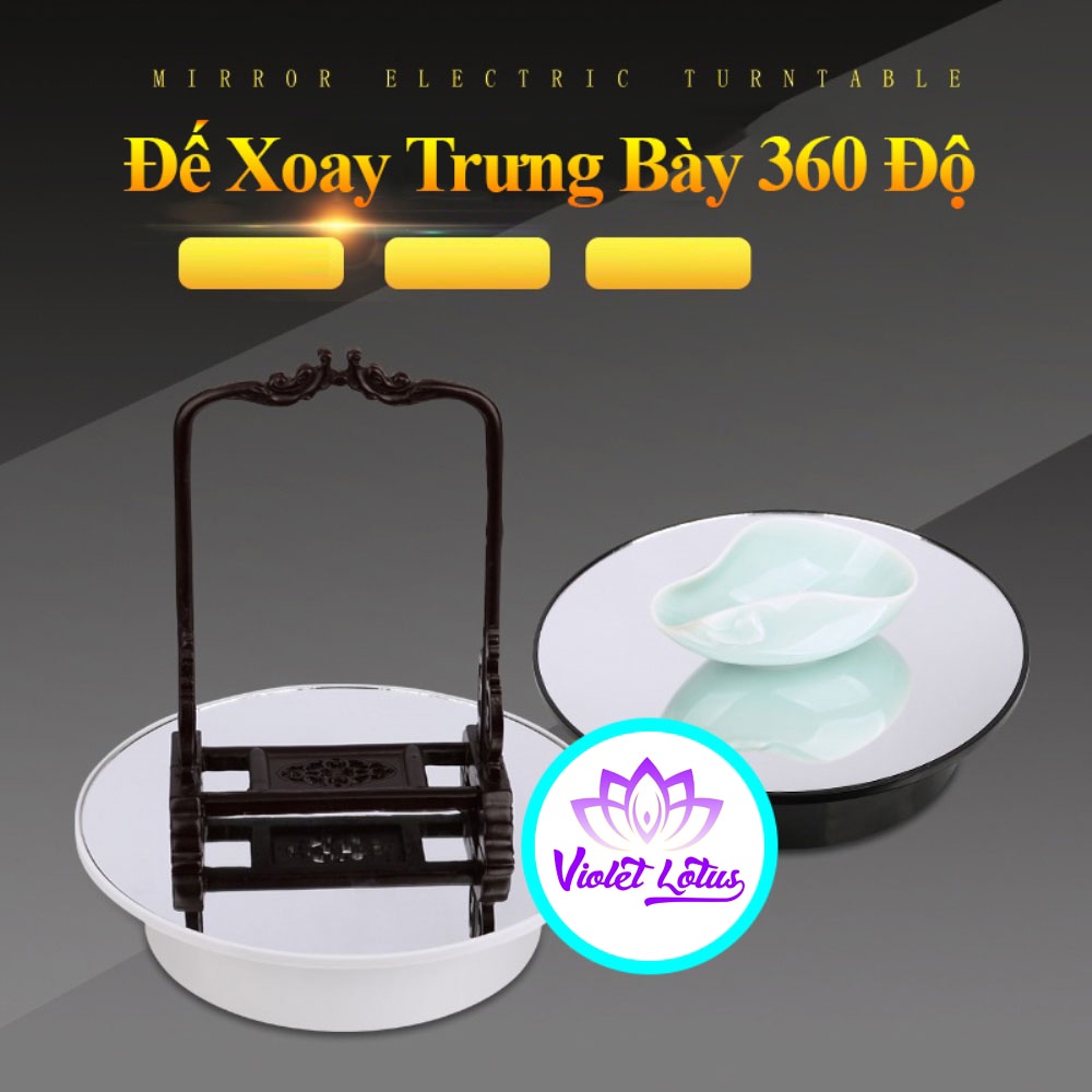 Bàn xoay Đế xoay trưng bày sản phẩm xoay 360 độ trái phải size 20cm sạc pin pin tiểu điện 220v