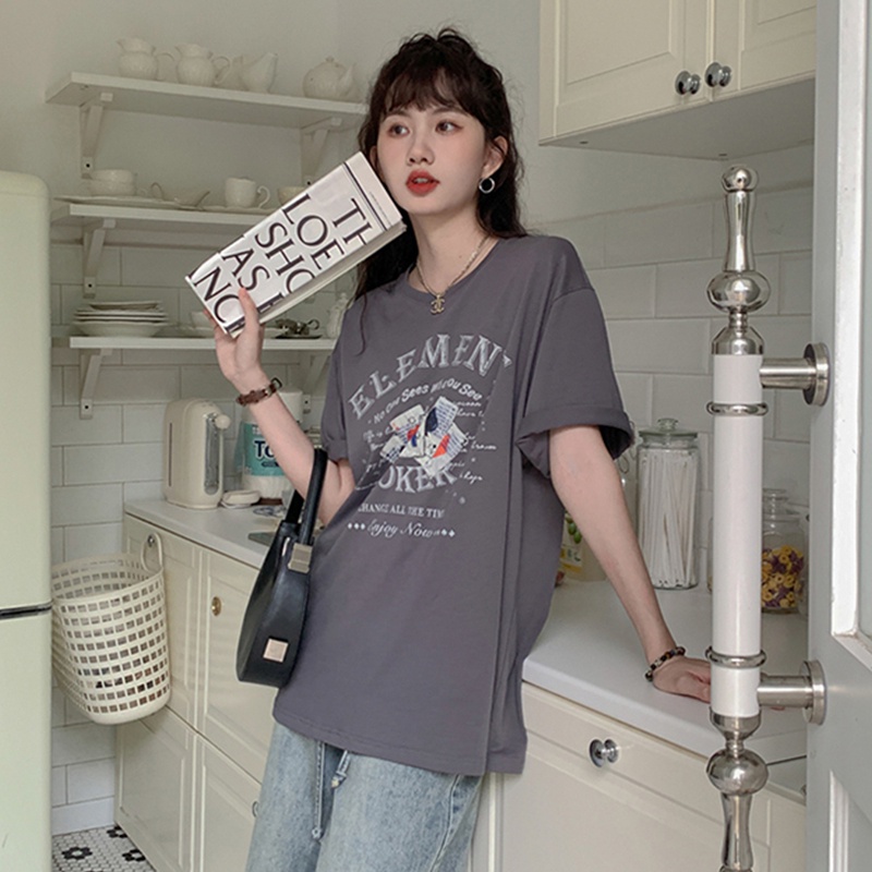 NRVP Áo Thun Cotton Tay Ngắn Cổ Tròn Màu Trơn Thời Trang Dành Cho Nữ