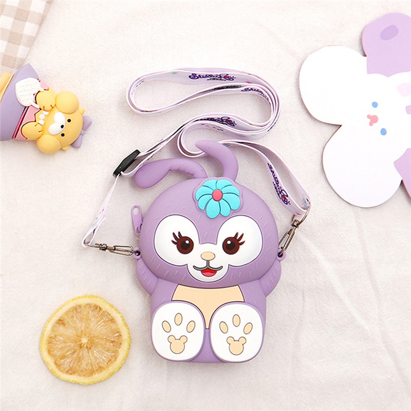 Túi đeo chéo vai bằng silicon họa tiết Stella Disney dễ thương cho bé gái