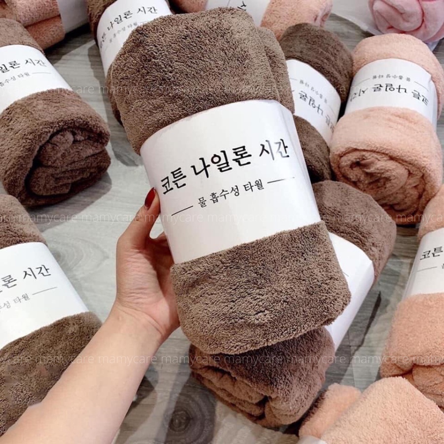 Khăn tắm, Khăn lau gội đầu Hàn Quốc 70x140cm loại 1 cho bé và cả gia đình - MAMYCARE